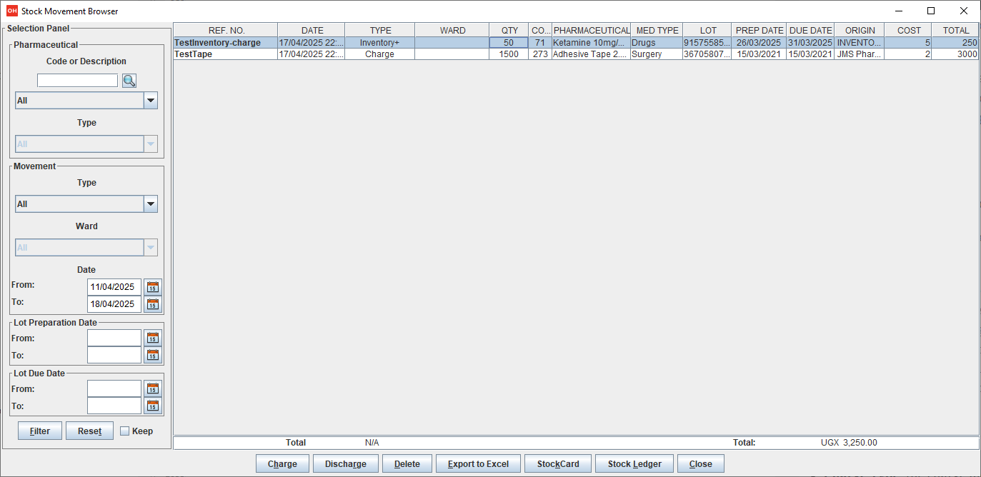 Stock Movement from Inventory